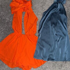 Orange and Blue Halter Dresses
